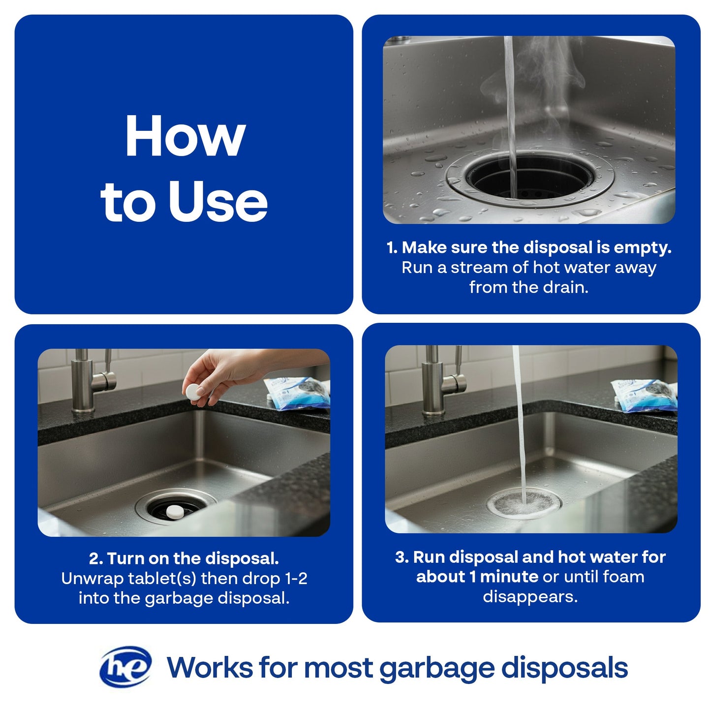 Garbage Disposal Cleaner Tablets - 4 Pack
