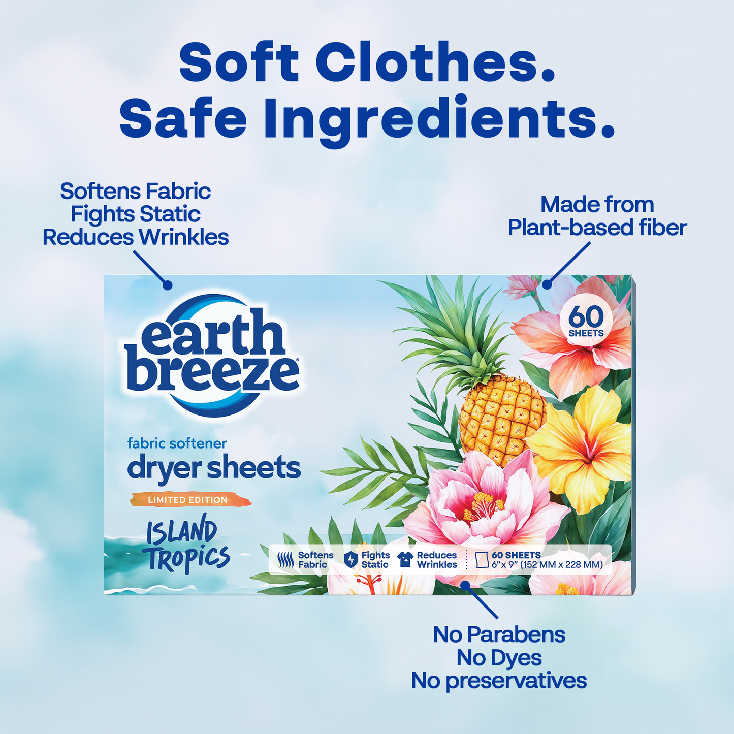 Island Tropics Fabric Softener Dryer Sheets