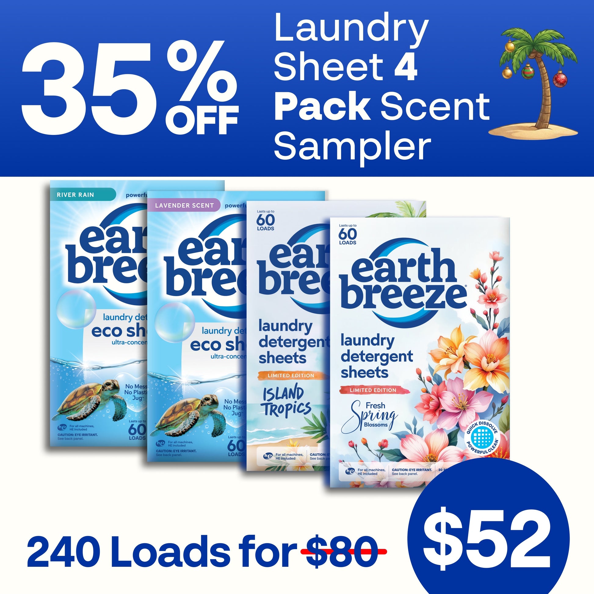 Laundry Sheet Scent Sampler - 4 Pack