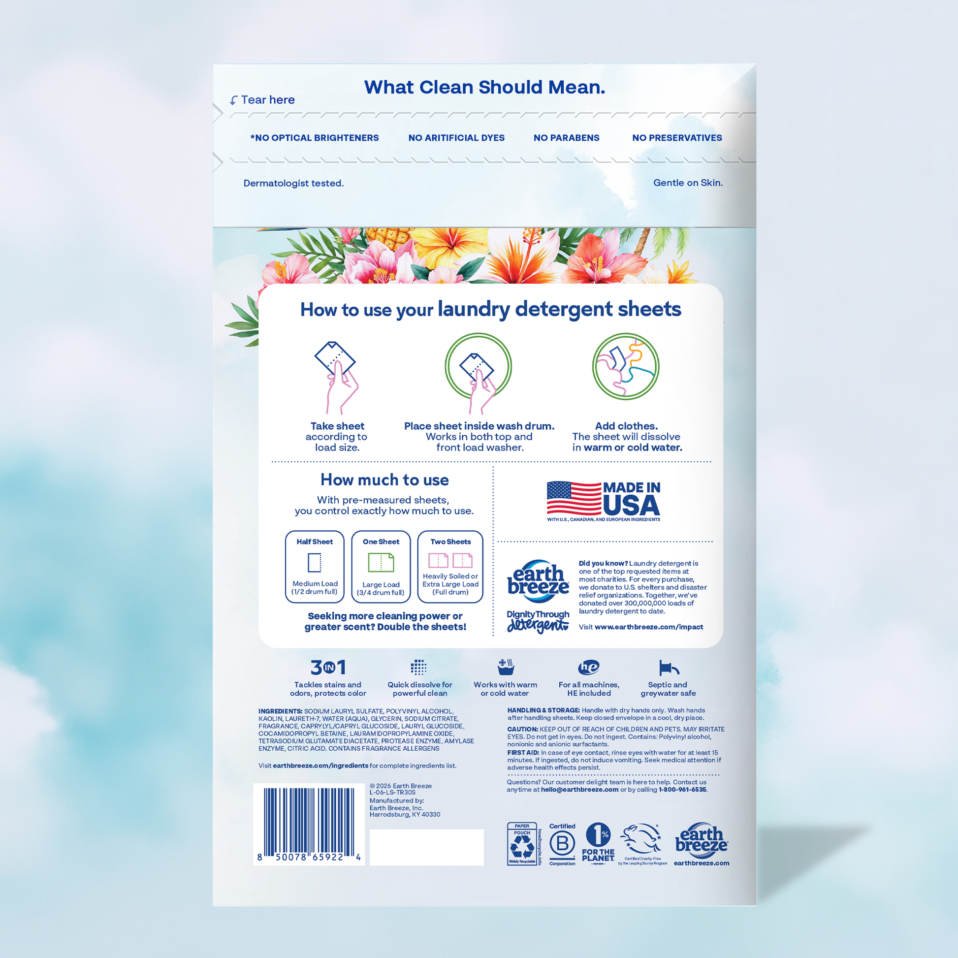 Island Tropics Laundry Detergent Sheets